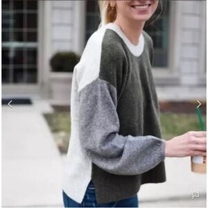 Madewell Colorblock Payton Pullover Sweater in Coziest Yarn